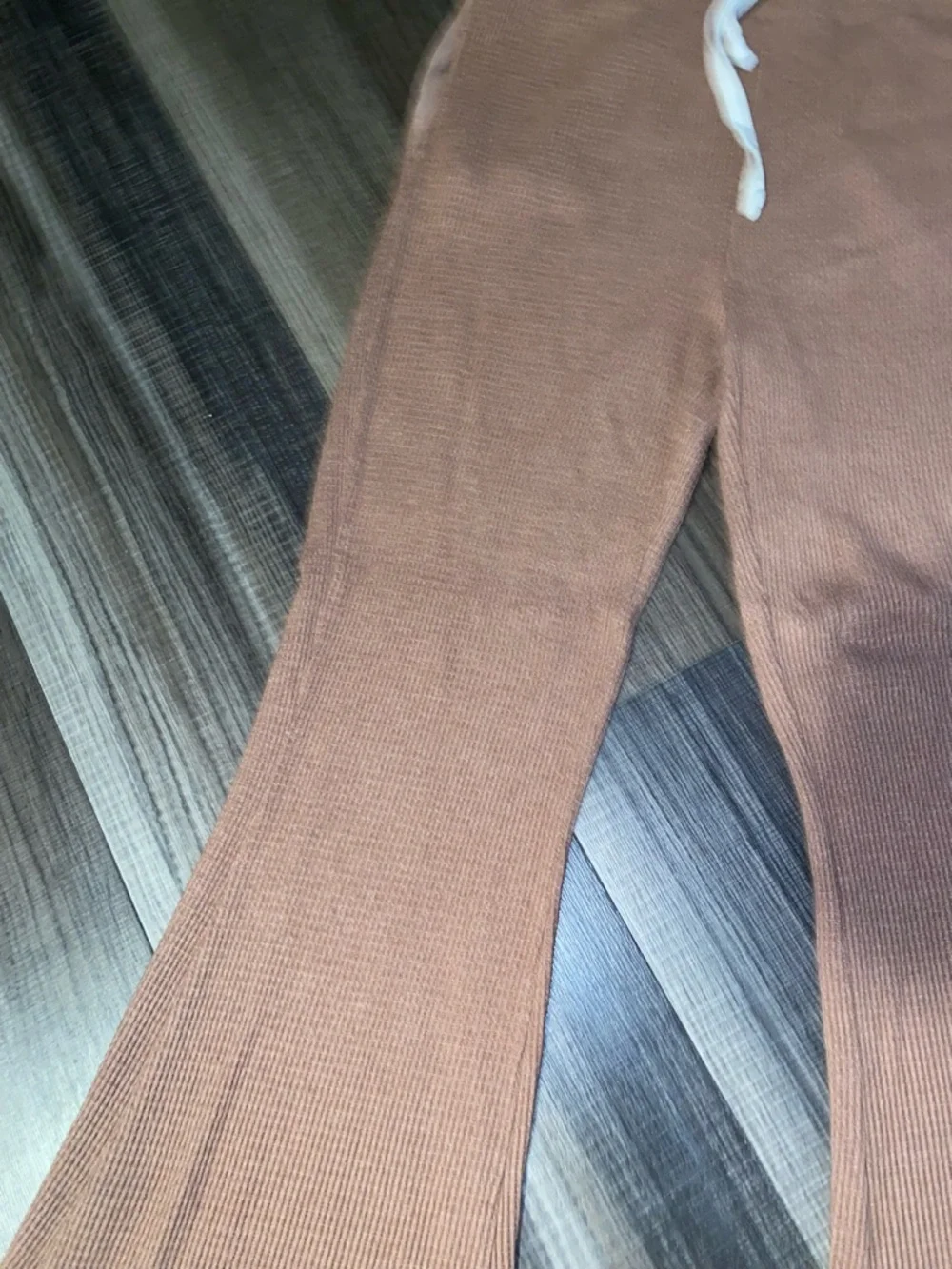 American Eagle Brown Knit Flared Sweatpants - Picture 7 of 9